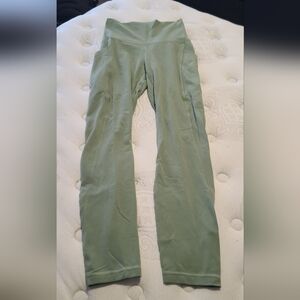 Lululemon Align High Rise Pants 25" With Pockets Light Olive Green Color Size 4